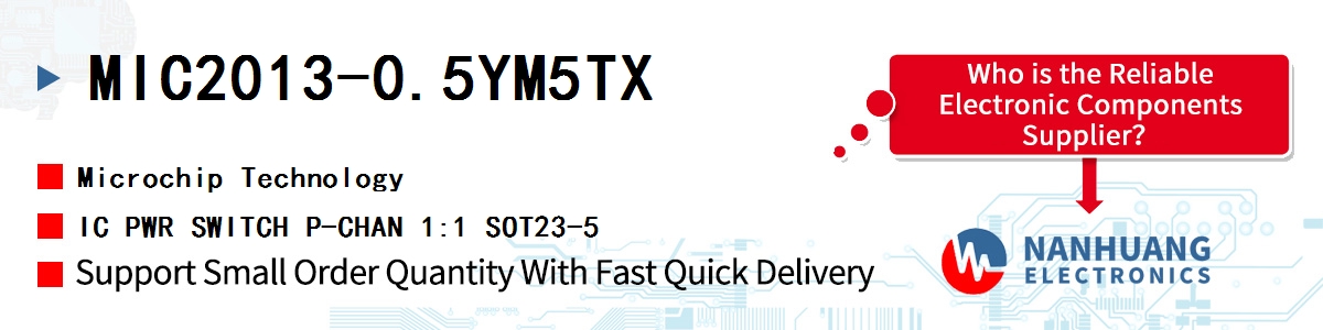 MIC2013-0.5YM5TX Microchip IC PWR SWITCH P-CHAN 1:1 SOT23-5
