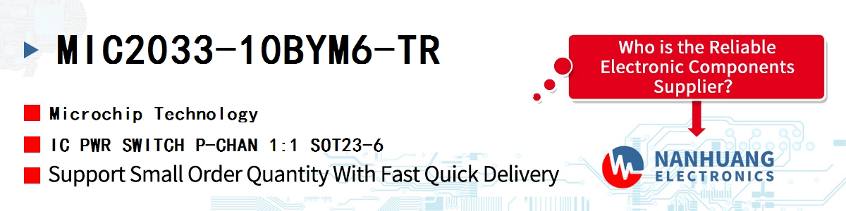 MIC2033-10BYM6-TR Microchip IC PWR SWITCH P-CHAN 1:1 SOT23-6