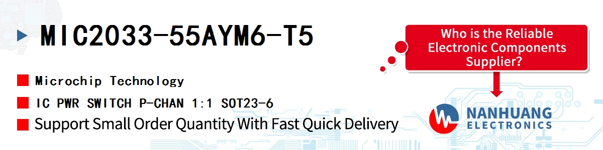 MIC2033-55AYM6-T5 Microchip IC PWR SWITCH P-CHAN 1:1 SOT23-6