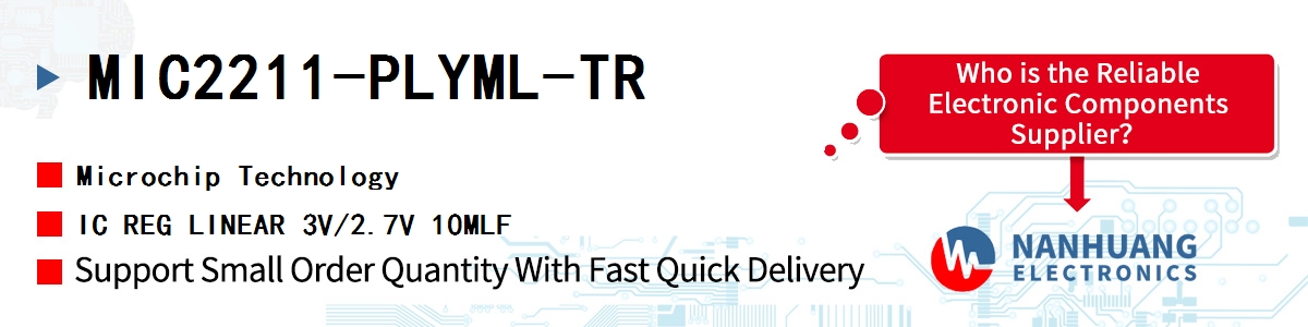 MIC2211-PLYML-TR Microchip IC REG LINEAR 3V/2.7V 10MLF