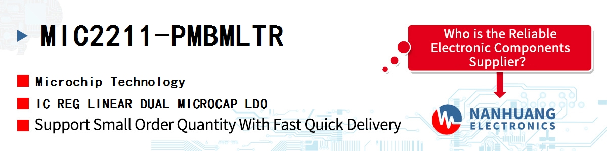 MIC2211-PMBMLTR Microchip IC REG LINEAR DUAL MICROCAP LDO