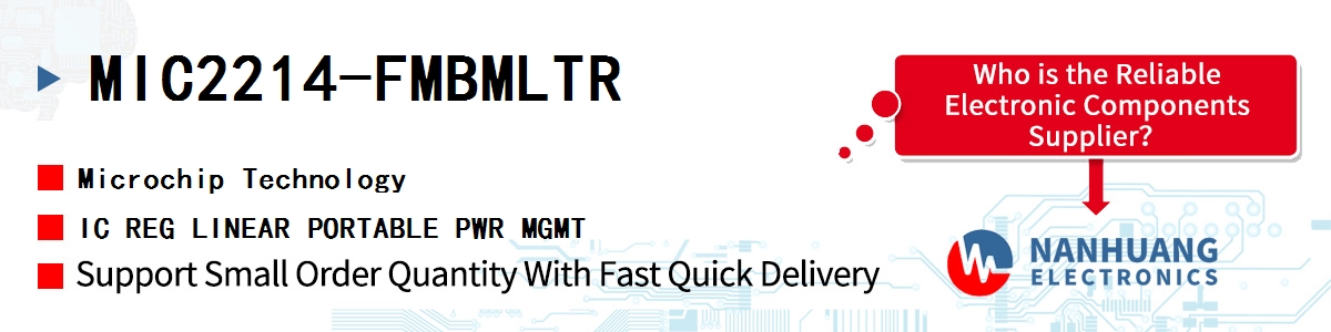 MIC2214-FMBMLTR Microchip IC REG LINEAR PORTABLE PWR MGMT