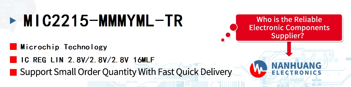 MIC2215-MMMYML-TR Microchip IC REG LIN 2.8V/2.8V/2.8V 16MLF