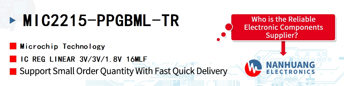 MIC2215-PPGBML-TR Microchip IC REG LINEAR 3V/3V/1.8V 16MLF