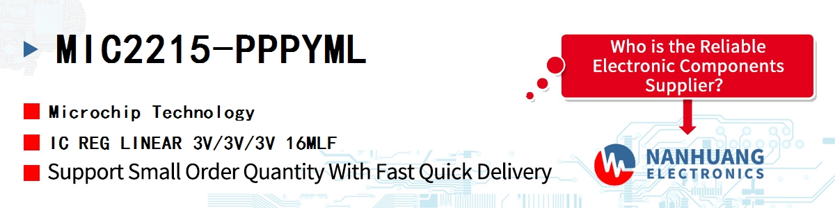 MIC2215-PPPYML Microchip IC REG LINEAR 3V/3V/3V 16MLF