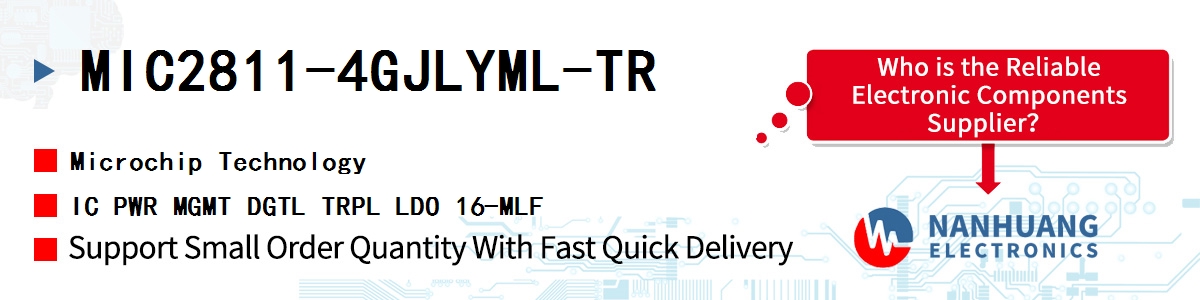 MIC2811-4GJLYML-TR Microchip IC PWR MGMT DGTL TRPL LDO 16-MLF