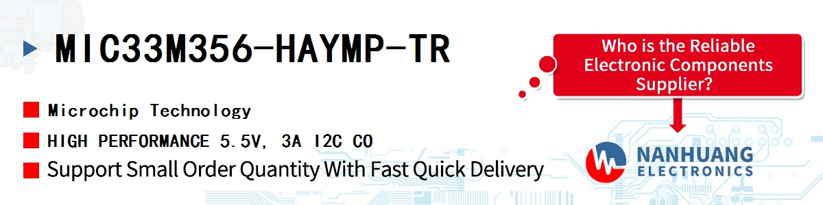 MIC33M356-HAYMP-TR Microchip HIGH PERFORMANCE 5.5V, 3A I2C CO