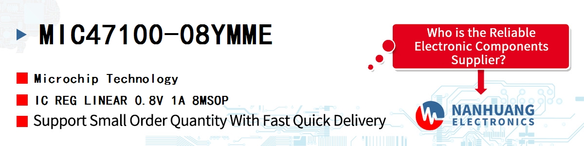 MIC47100-08YMME Microchip IC REG LINEAR 0.8V 1A 8MSOP