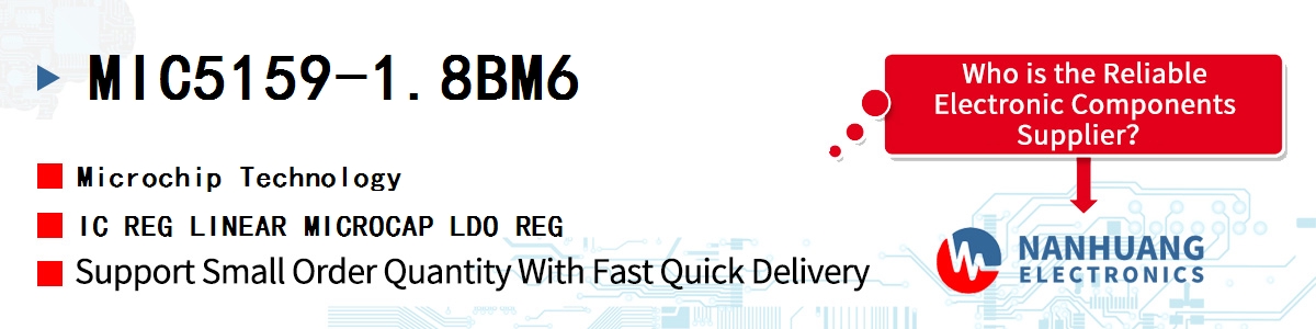 MIC5159-1.8BM6 Microchip IC REG LINEAR MICROCAP LDO REG