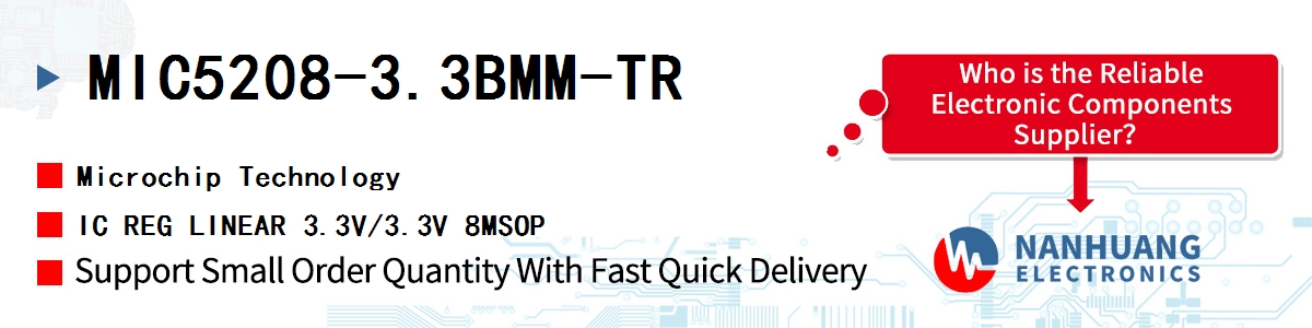MIC5208-3.3BMM-TR Microchip IC REG LINEAR 3.3V/3.3V 8MSOP