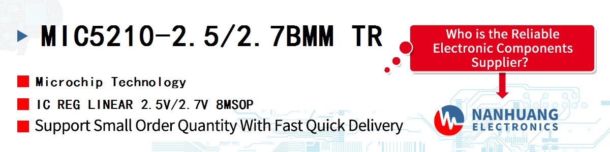MIC5210-2.5/2.7BMM TR Microchip IC REG LINEAR 2.5V/2.7V 8MSOP