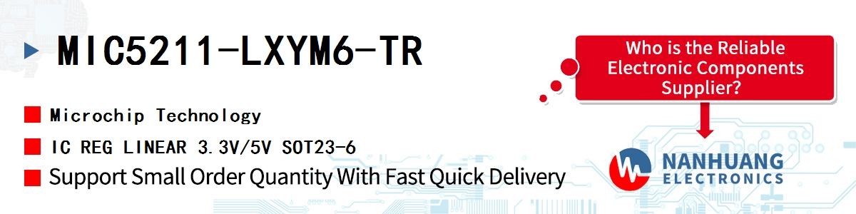 MIC5211-LXYM6-TR Microchip IC REG LINEAR 3.3V/5V SOT23-6