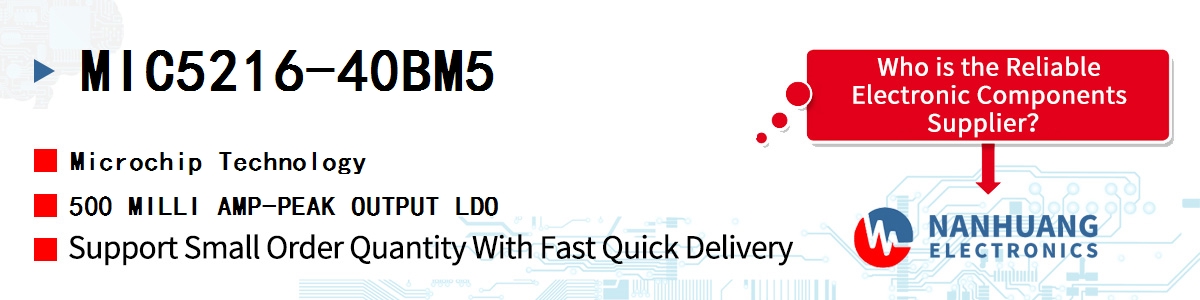 MIC5216-40BM5 Microchip 500 MILLI AMP-PEAK OUTPUT LDO