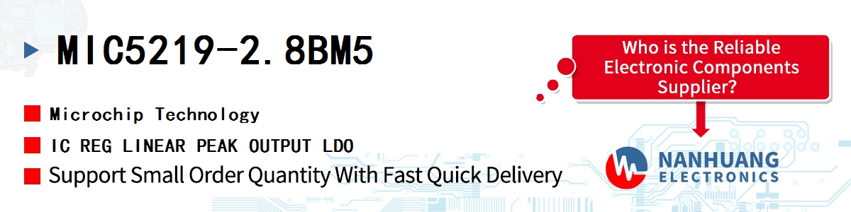 MIC5219-2.8BM5 Microchip IC REG LINEAR PEAK OUTPUT LDO