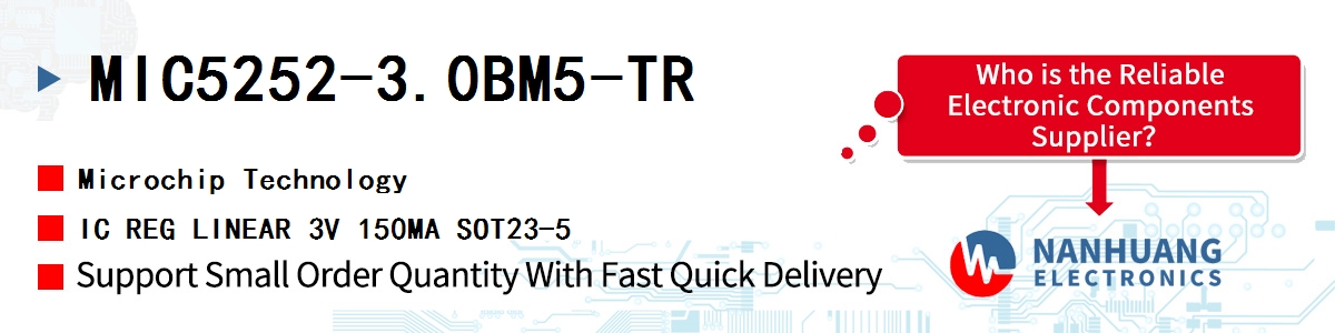 MIC5252-3.0BM5-TR Microchip IC REG LINEAR 3V 150MA SOT23-5