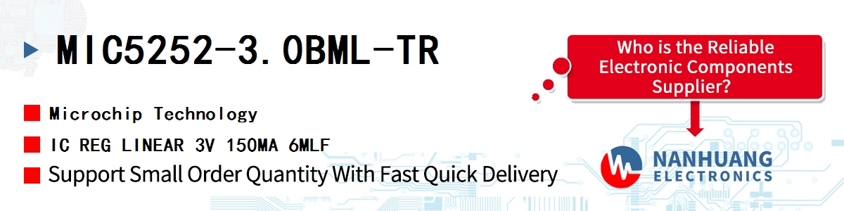 MIC5252-3.0BML-TR Microchip IC REG LINEAR 3V 150MA 6MLF