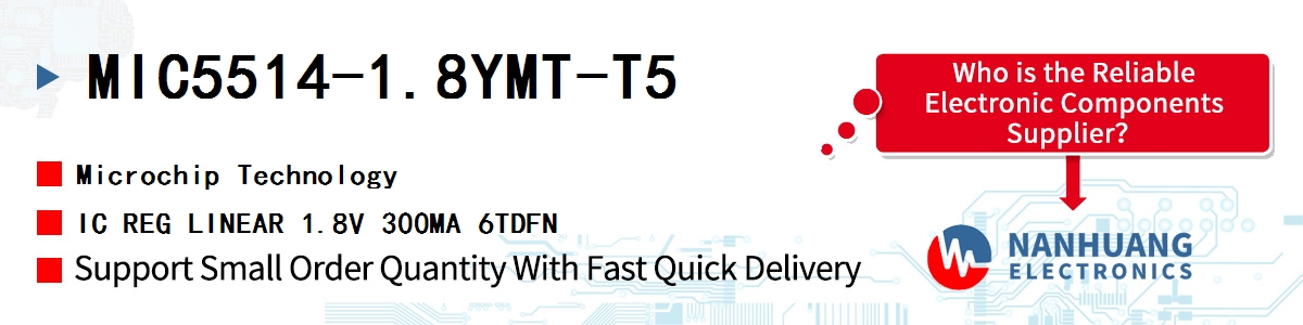 MIC5514-1.8YMT-T5 Microchip IC REG LINEAR 1.8V 300MA 6TDFN