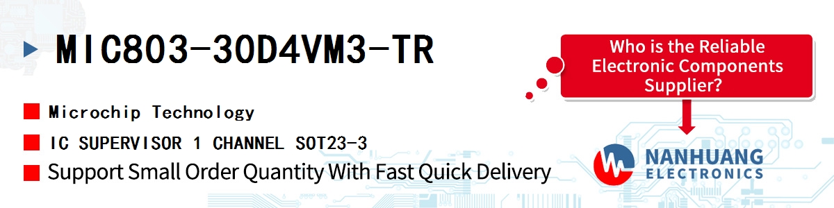 MIC803-30D4VM3-TR Microchip IC SUPERVISOR 1 CHANNEL SOT23-3