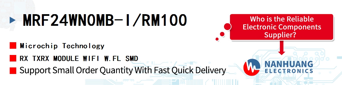 MRF24WN0MB-I/RM100 Microchip RX TXRX MODULE WIFI W.FL SMD