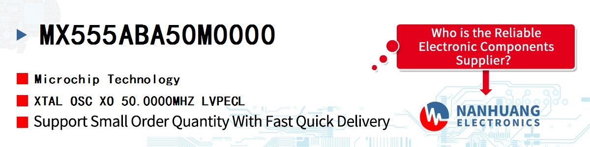 MX555ABA50M0000 Microchip XTAL OSC XO 50.0000MHZ LVPECL