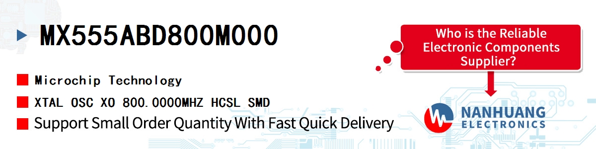 MX555ABD800M000 Microchip XTAL OSC XO 800.0000MHZ HCSL SMD