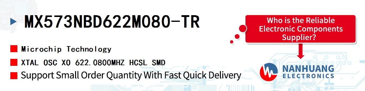 MX573NBD622M080-TR Microchip XTAL OSC XO 622.0800MHZ HCSL SMD