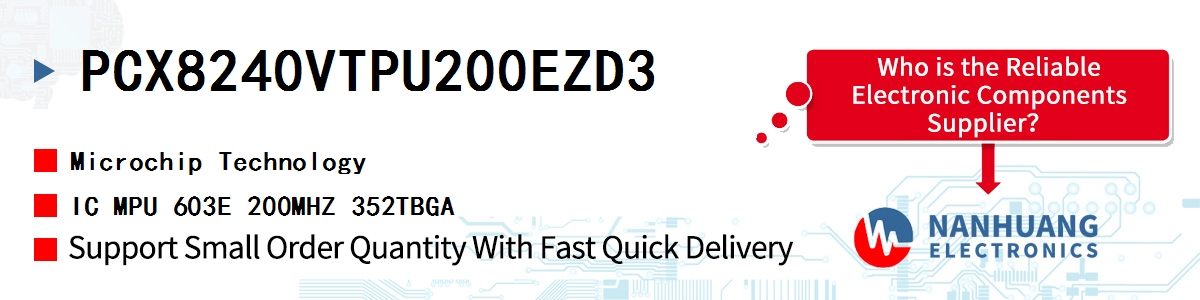 PCX8240VTPU200EZD3 Microchip IC MPU 603E 200MHZ 352TBGA