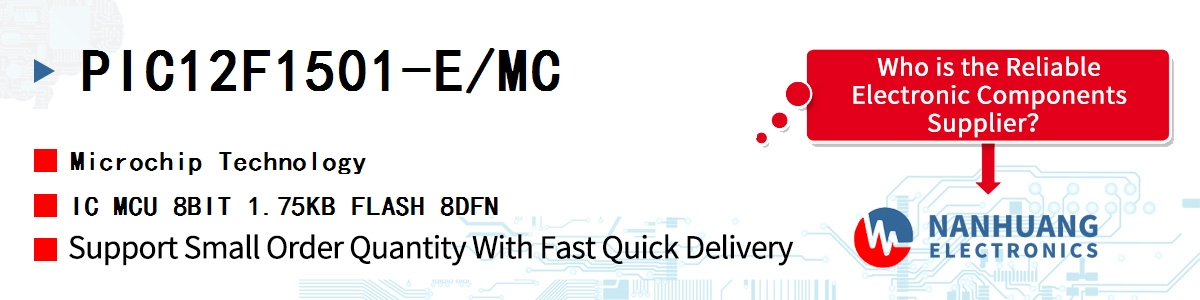 PIC12F1501-E/MC Microchip IC MCU 8BIT 1.75KB FLASH 8DFN