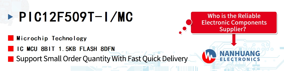 PIC12F509T-I/MC Microchip IC MCU 8BIT 1.5KB FLASH 8DFN