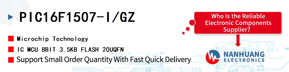PIC16F1507-I/GZ Microchip IC MCU 8BIT 3.5KB FLASH 20UQFN