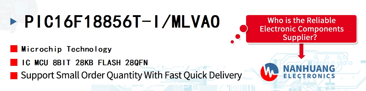 PIC16F18856T-I/MLVAO Microchip IC MCU 8BIT 28KB FLASH 28QFN