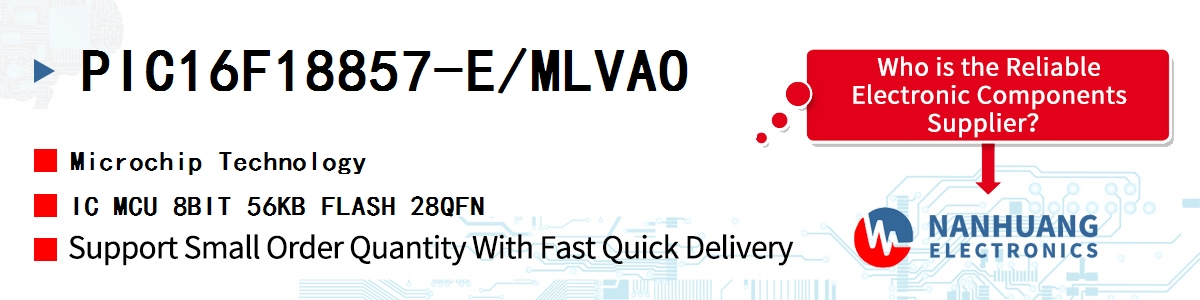 PIC16F18857-E/MLVAO Microchip IC MCU 8BIT 56KB FLASH 28QFN