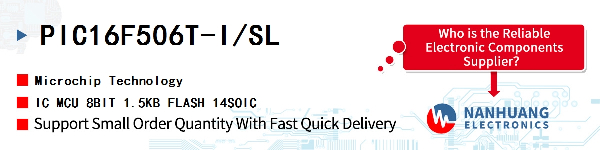 PIC16F506T-I/SL Microchip IC MCU 8BIT 1.5KB FLASH 14SOIC
