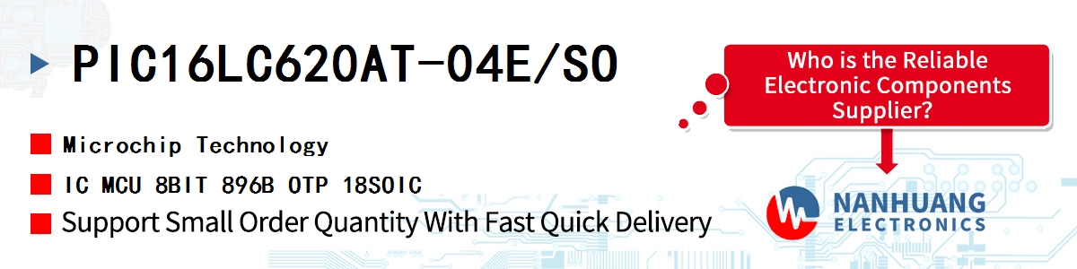 PIC16LC620AT-04E/SO Microchip IC MCU 8BIT 896B OTP 18SOIC