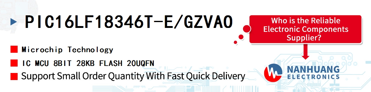PIC16LF18346T-E/GZVAO Microchip IC MCU 8BIT 28KB FLASH 20UQFN