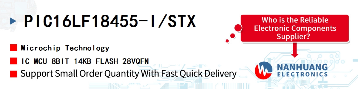PIC16LF18455-I/STX Microchip IC MCU 8BIT 14KB FLASH 28VQFN