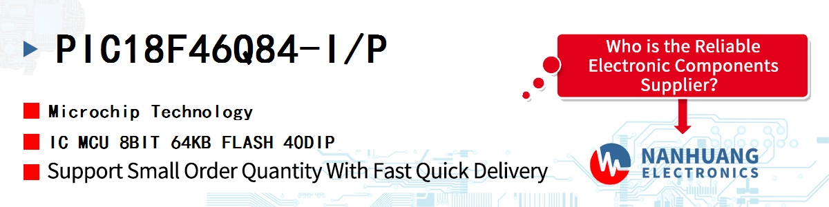 PIC18F46Q84-I/P Microchip IC MCU 8BIT 64KB FLASH 40DIP