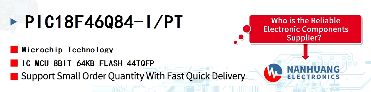 PIC18F46Q84-I/PT Microchip IC MCU 8BIT 64KB FLASH 44TQFP