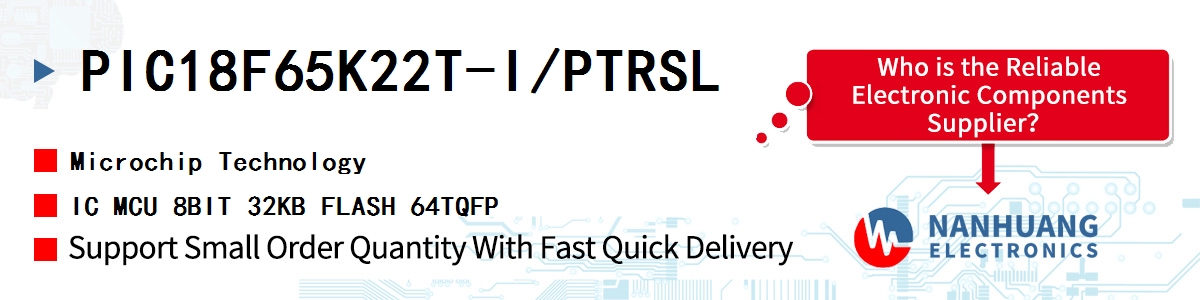 PIC18F65K22T-I/PTRSL Microchip IC MCU 8BIT 32KB FLASH 64TQFP