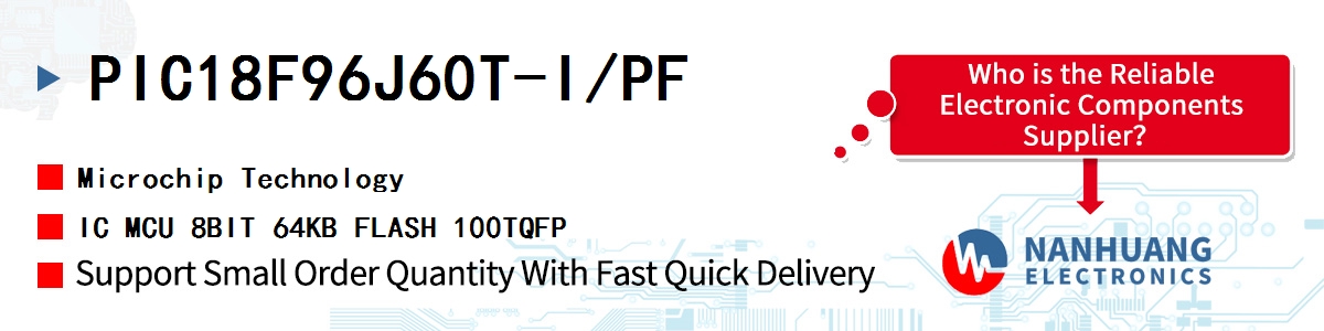 PIC18F96J60T-I/PF Microchip IC MCU 8BIT 64KB FLASH 100TQFP
