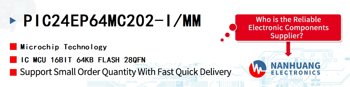 PIC24EP64MC202-I/MM Microchip IC MCU 16BIT 64KB FLASH 28QFN