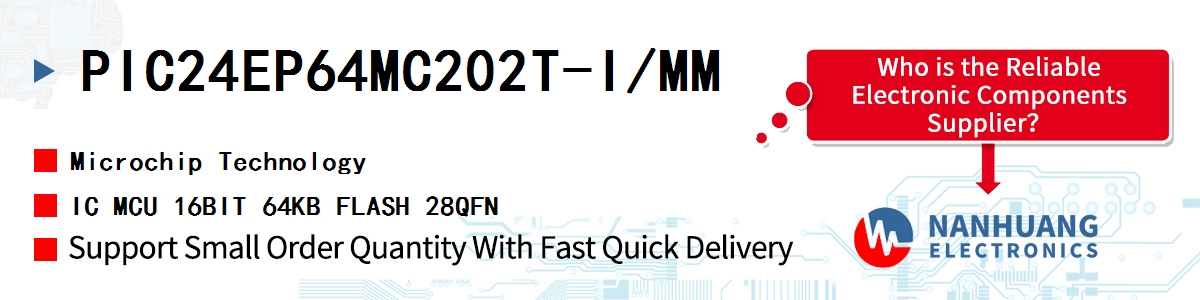 PIC24EP64MC202T-I/MM Microchip IC MCU 16BIT 64KB FLASH 28QFN