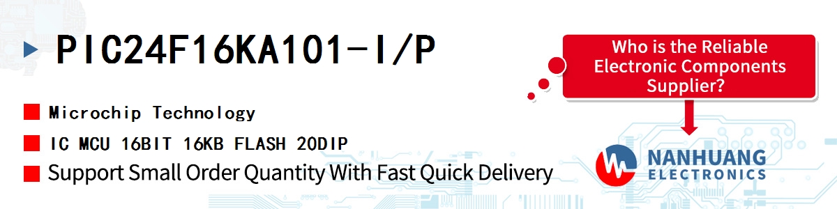 PIC24F16KA101-I/P Microchip IC MCU 16BIT 16KB FLASH 20DIP