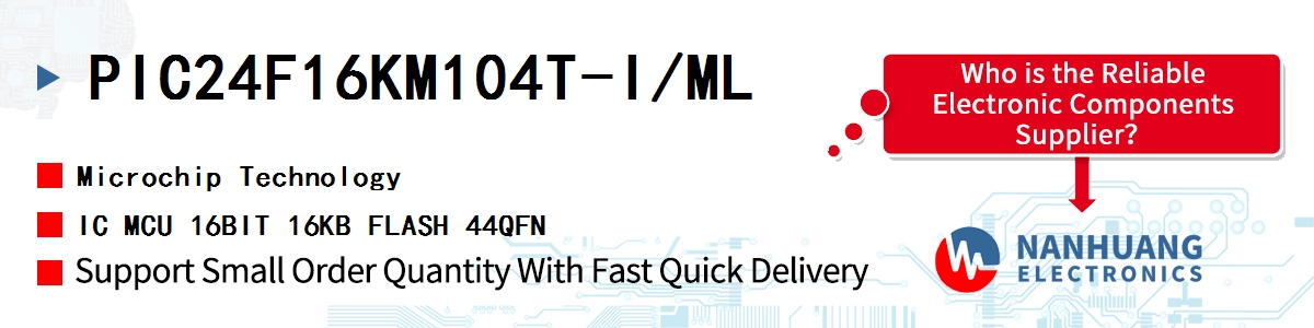 PIC24F16KM104T-I/ML Microchip IC MCU 16BIT 16KB FLASH 44QFN