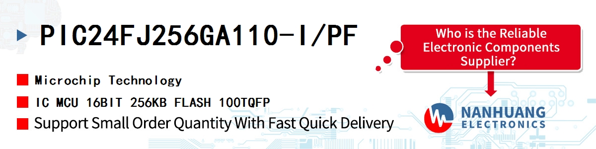 PIC24FJ256GA110-I/PF Microchip IC MCU 16BIT 256KB FLASH 100TQFP