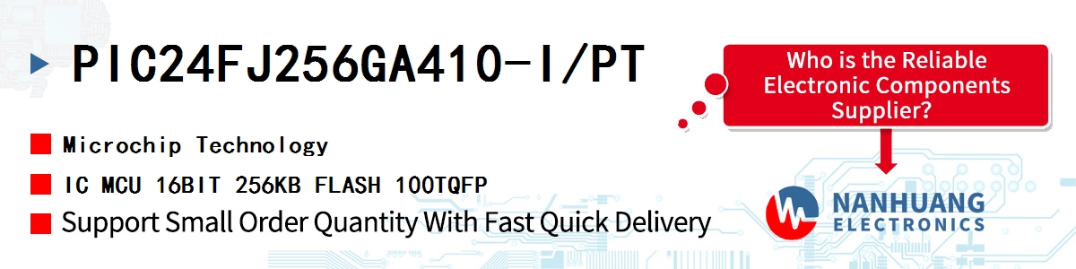 PIC24FJ256GA410-I/PT Microchip IC MCU 16BIT 256KB FLASH 100TQFP