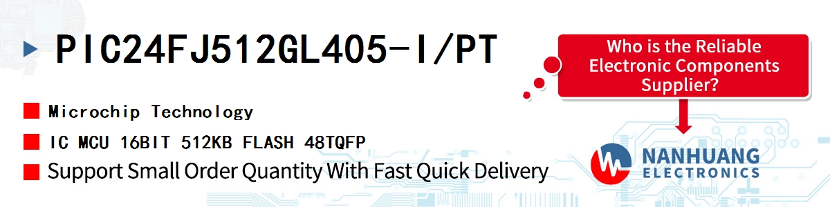 PIC24FJ512GL405-I/PT Microchip IC MCU 16BIT 512KB FLASH 48TQFP
