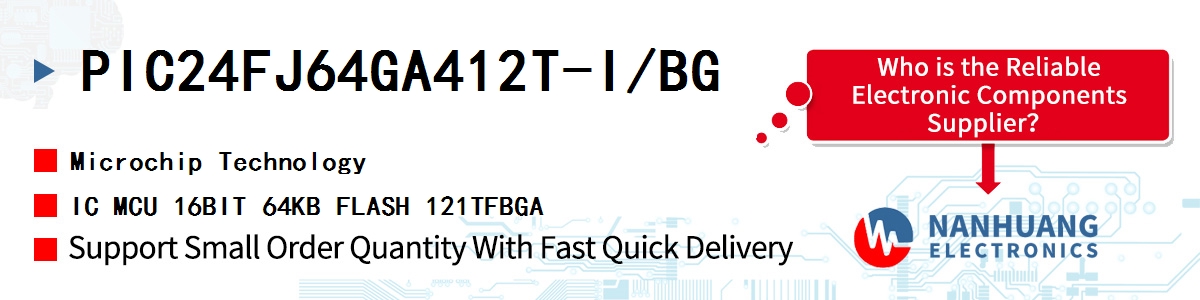 PIC24FJ64GA412T-I/BG Microchip IC MCU 16BIT 64KB FLASH 121TFBGA