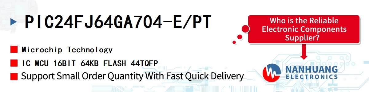 PIC24FJ64GA704-E/PT Microchip IC MCU 16BIT 64KB FLASH 44TQFP