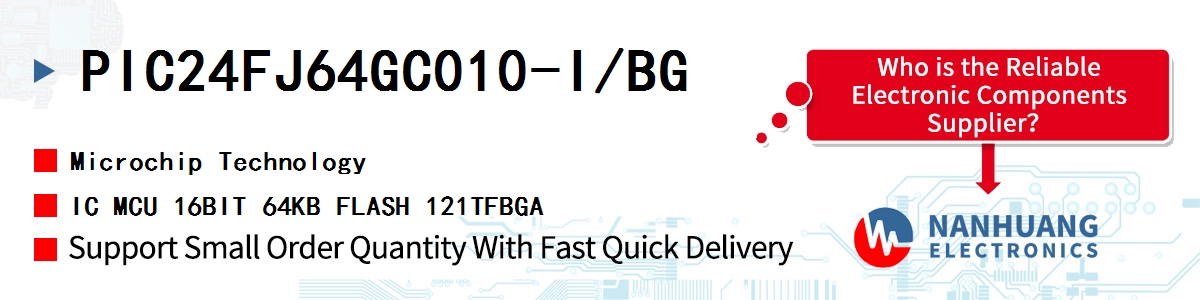 PIC24FJ64GC010-I/BG Microchip IC MCU 16BIT 64KB FLASH 121TFBGA